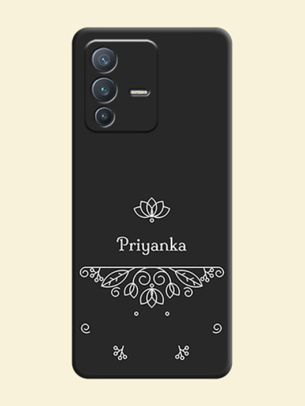 Lotus Garden Custom Text On Space Black Personalized Soft Matte Phone Covers -Vivo V23 Pro 5G
