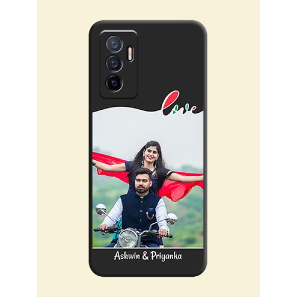 Fall in Love Pattern with Picture on Photo on Space Black Soft Matte Mobile Case - Vivo V23e 5G Fall in Love Pattern with Picture on Photo on Space Black Soft Matte Mobile Case - Vivo V23e 5G