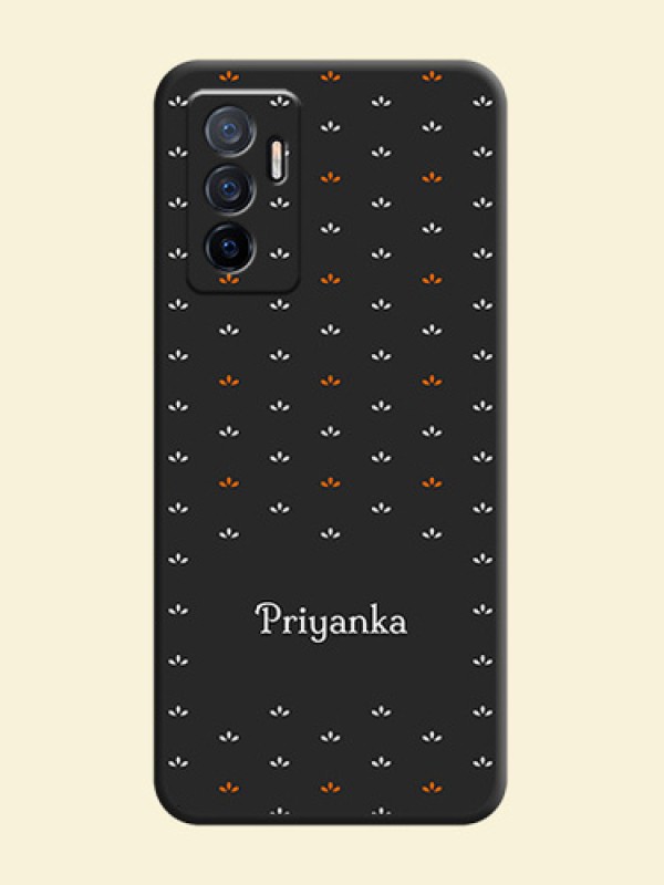Simple Pattern With Custom Text On Space Black Personalized Soft Matte Phone Covers -Vivo V23E 5G