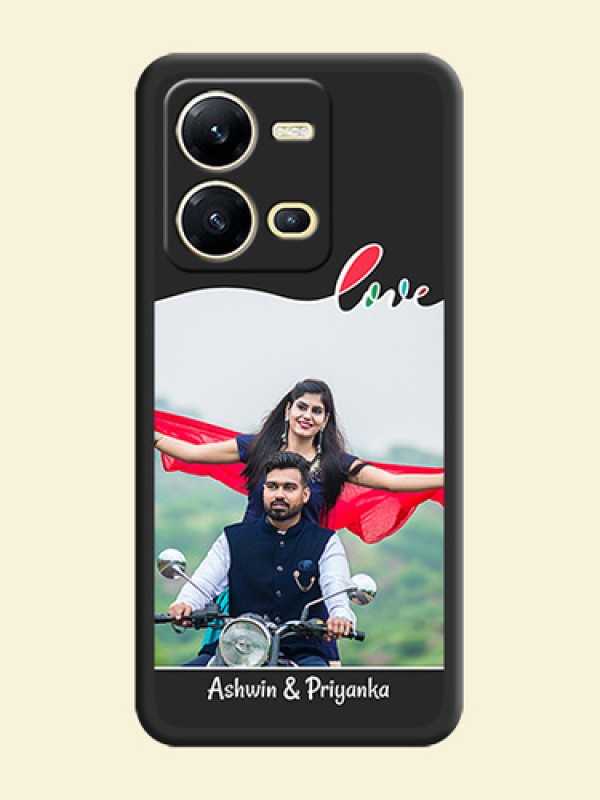 Fall in Love Pattern with Picture on Photo on Space Black Soft Matte Mobile Case - Vivo V25 5G