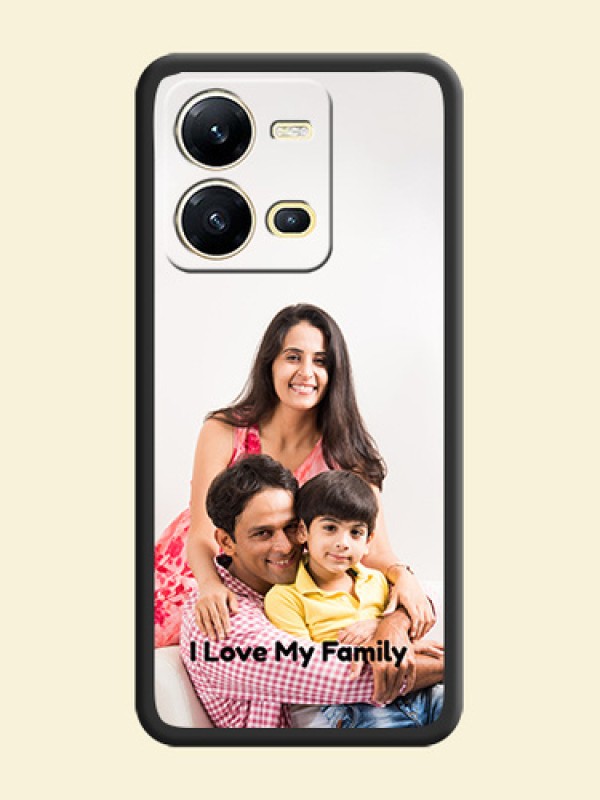 Full Single Pic Upload With Text On Space Black Personalized Soft Matte Phone Covers -Vivo V25 5G