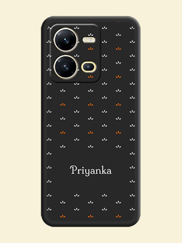 Simple Pattern With Custom Text On Space Black Personalized Soft Matte Phone Covers -Vivo V25 5G