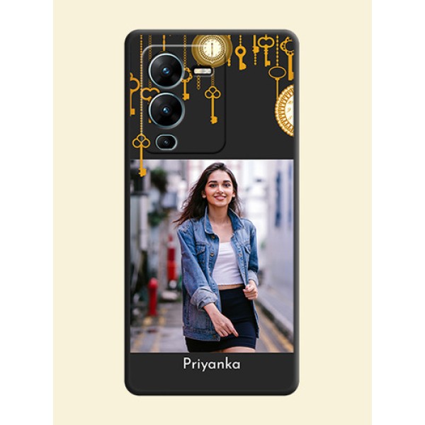 Decorative Design with Text on Space Black Custom Soft Matte Back Cover - Vivo V25 Pro 5G Decorative Design with Text on Space Black Custom Soft Matte Back Cover - Vivo V25 Pro 5G