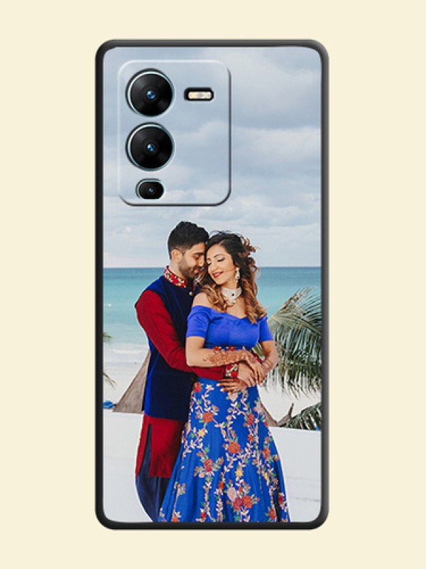Full Single Pic Upload On Space Black Personalized Soft Matte Phone Covers -Vivo V25 Pro 5G