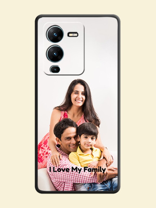 Full Single Pic Upload With Text On Space Black Personalized Soft Matte Phone Covers -Vivo V25 Pro 5G
