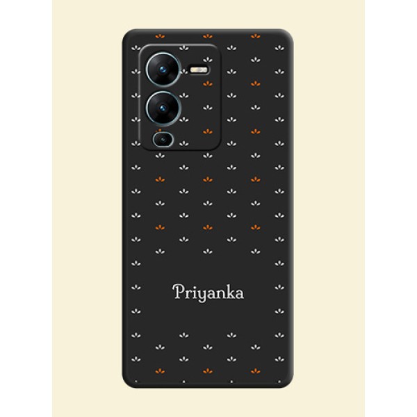 Simple Pattern With Custom Text On Space Black Personalized Soft Matte Phone Covers -Vivo V25 Pro 5G Simple Pattern With Custom Text On Space Black Personalized Soft Matte Phone Covers -Vivo V25 Pro 5G