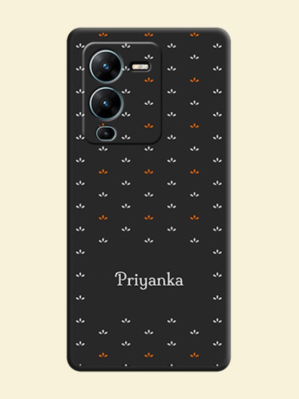 Simple Pattern With Custom Text On Space Black Personalized Soft Matte Phone Covers -Vivo V25 Pro 5G