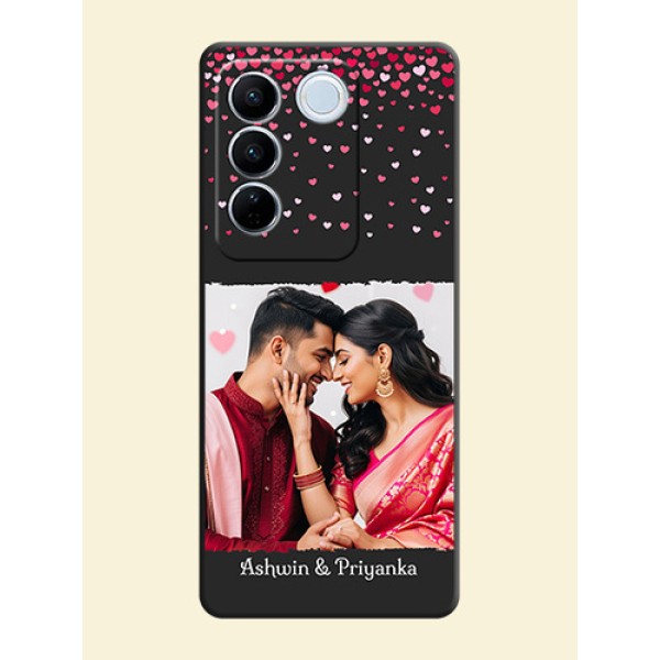 Fall in Love with Your Partner on Photo on Space Black Soft Matte Phone Cover - Vivo V27 Pro Fall in Love with Your Partner on Photo on Space Black Soft Matte Phone Cover - Vivo V27 Pro