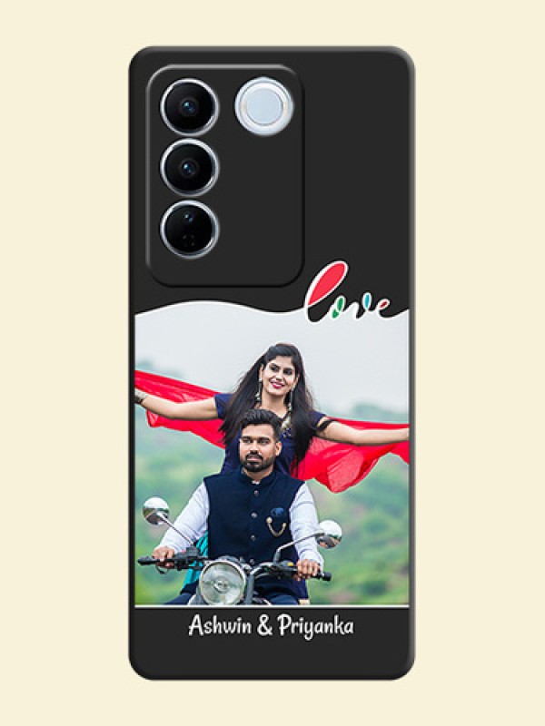 Fall in Love Pattern with Picture on Photo on Space Black Soft Matte Mobile Case - Vivo V27 Pro