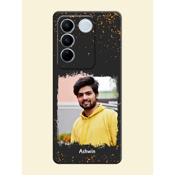 Spray Free Design on Photo on Space Black Soft Matte Phone Cover - Vivo V27 Pro Spray Free Design on Photo on Space Black Soft Matte Phone Cover - Vivo V27 Pro