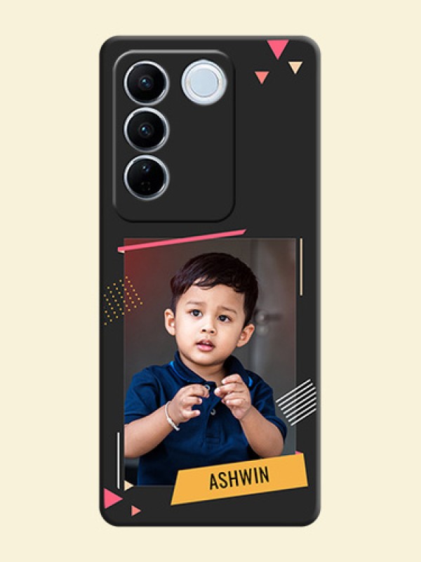 Photo Frame with Triangle Small Dots on Photo on Space Black Soft Matte Back Cover - Vivo V27 Pro