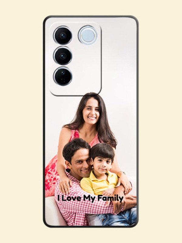 Full Single Pic Upload With Text On Space Black Personalized Soft Matte Phone Covers -Vivo V27 Pro
