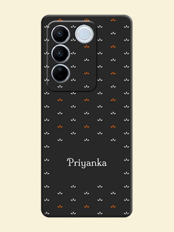 Simple Pattern With Custom Text On Space Black Personalized Soft Matte Phone Covers -Vivo V27 Pro