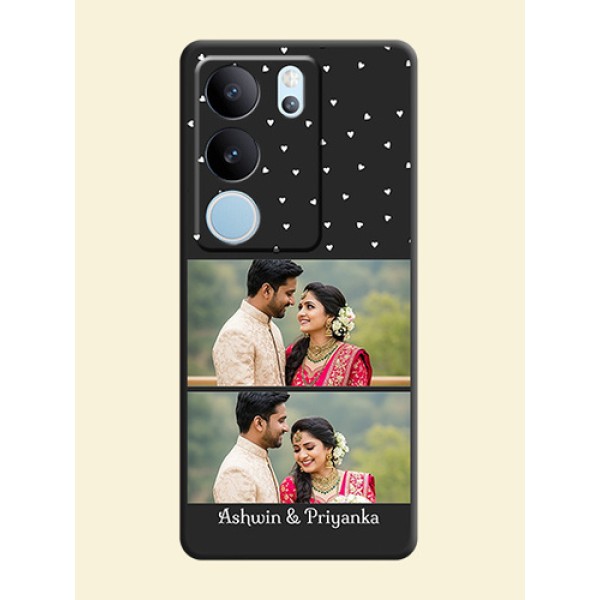 Miniature Love Symbols with Name On Space Black Custom Soft Matte Mobile Back Cover - Vivo V29 5G Miniature Love Symbols with Name On Space Black Custom Soft Matte Mobile Back Cover - Vivo V29 5G