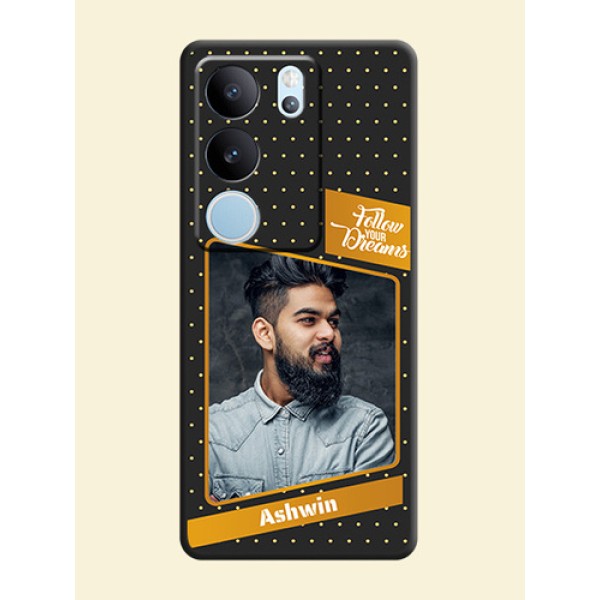 Follow Your Dreams with White Dots On Space Black Custom Soft Matte Mobile Back Cover - Vivo V29 5G