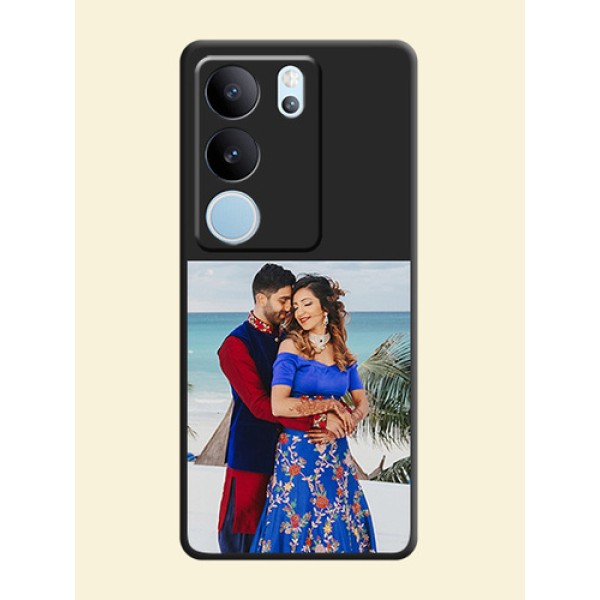 Image Upload With Space Black Color On Custom Soft Matte Mobile Back Cover - Vivo V29 5G Image Upload With Space Black Color On Custom Soft Matte Mobile Back Cover - Vivo V29 5G