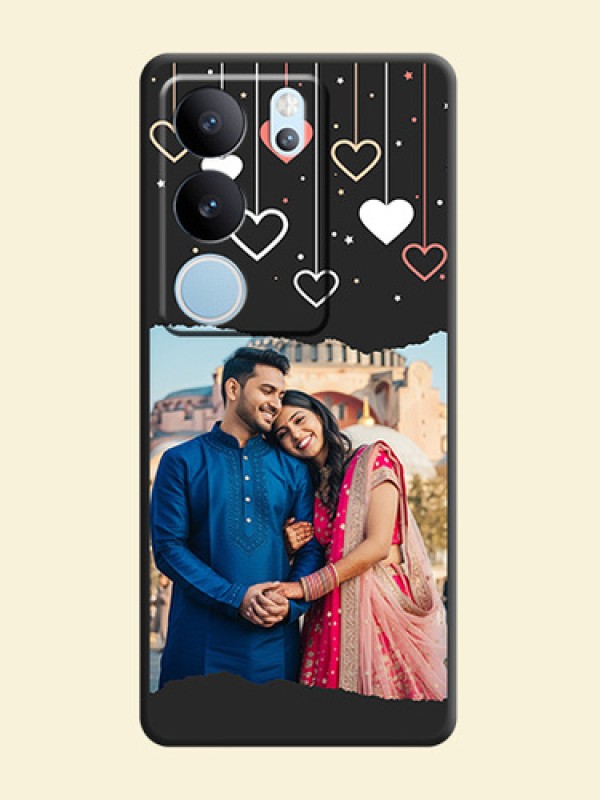 Love Hangings with Splash Wave Picture On Space Black Custom Soft Matte Mobile Back Cover - Vivo V29 Pro 5G