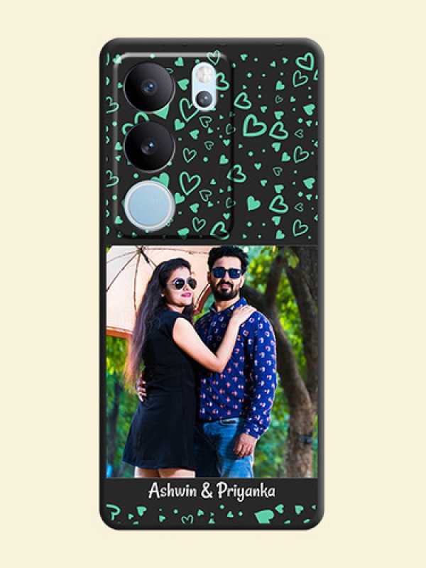 Sea Green Indefinite Love Pattern on Photo On Space Black Custom Soft Matte Mobile Back Cover - Vivo V29 Pro 5G
