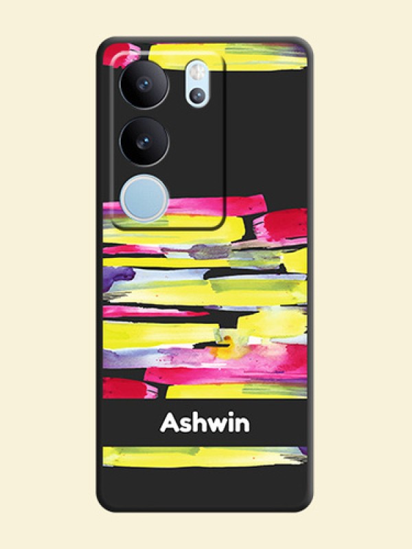 Brush Coloured On Space Black Custom Soft Matte Mobile Back Cover - Vivo V29 Pro 5G