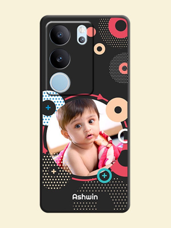 Multicoloured Round Image On Space Black Custom Soft Matte Mobile Back Cover - Vivo V29 Pro 5G