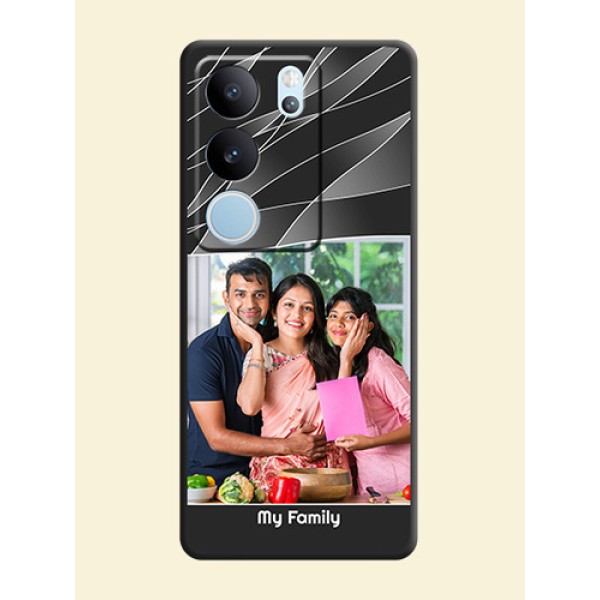 Mixed Wave Lines on Photo On Space Black Custom Soft Matte Mobile Back Cover - Vivo V29 Pro 5G Mixed Wave Lines on Photo On Space Black Custom Soft Matte Mobile Back Cover - Vivo V29 Pro 5G