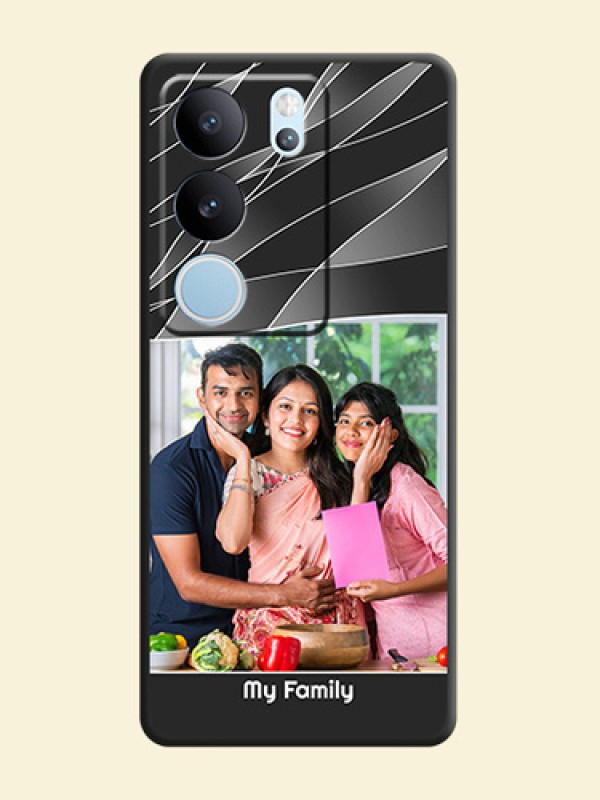 Mixed Wave Lines on Photo On Space Black Custom Soft Matte Mobile Back Cover - Vivo V29 Pro 5G