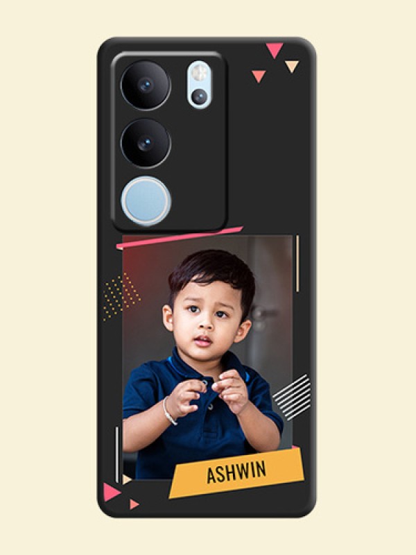 Photo Frame with Triangle Small Dots on Photo On Space Black Custom Soft Matte Mobile Back Cover - Vivo V29 Pro 5G