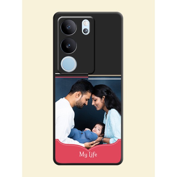Classic Plain Design with Name On Space Black Custom Soft Matte Mobile Back Cover - Vivo V29 Pro 5G Classic Plain Design with Name On Space Black Custom Soft Matte Mobile Back Cover - Vivo V29 Pro 5G