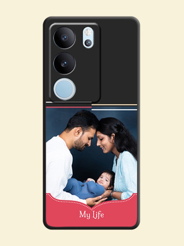 Classic Plain Design with Name On Space Black Custom Soft Matte Mobile Back Cover - Vivo V29 Pro 5G