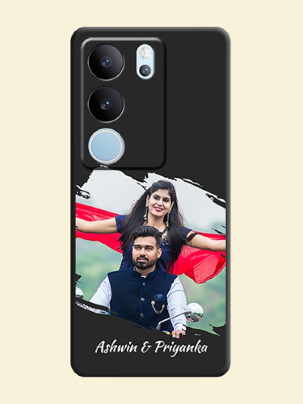 Grunge Brush Strokes on Photo  On Space Black Custom Soft Matte Mobile Back Cover - Vivo V29 Pro 5G