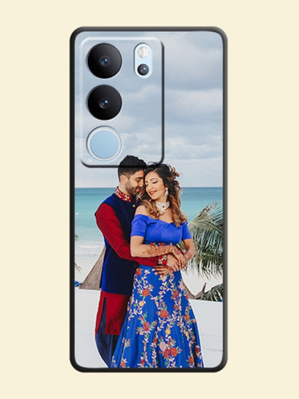 Full Single Pic Upload On Space Black Custom Soft Matte Mobile Back Cover - Vivo V29 Pro 5G