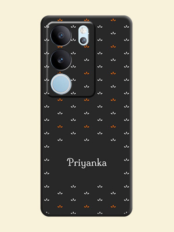 Simple Pattern With Custom Text On Space Black Custom Soft Matte Mobile Back Cover - Vivo V29 Pro 5G