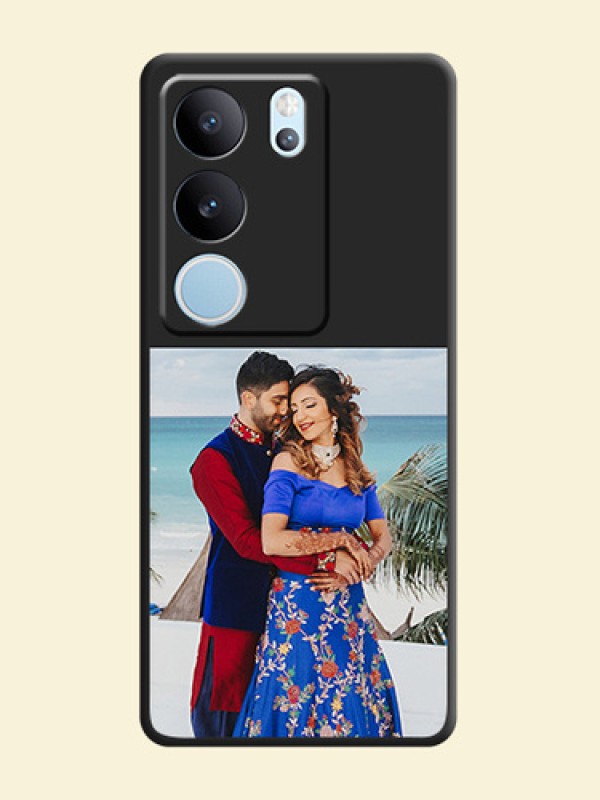 Image Upload With Space Black Color On Custom Soft Matte Mobile Back Cover - Vivo V29 Pro 5G