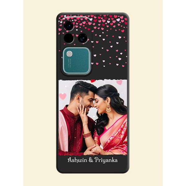Fall in Love with Your Partner - Photo on Space Black Soft Matte Phone Cover - Vivo V30 5G Fall in Love with Your Partner - Photo on Space Black Soft Matte Phone Cover - Vivo V30 5G