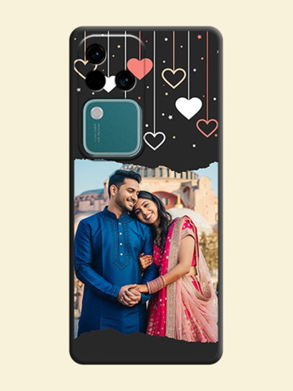 Love Hangings with Splash Wave Picture on Space Black Custom Soft Matte Phone Back Cover - Vivo V30 Pro 5G