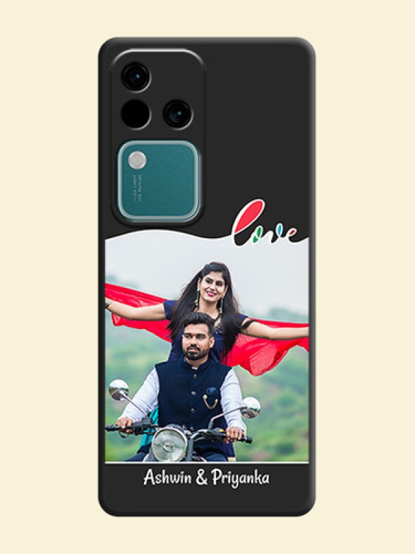 Fall in Love Pattern with Picture - Photo on Space Black Soft Matte Mobile Case - Vivo V30 Pro 5G