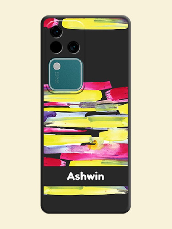 Brush Coloured on Space Black Personalized Soft Matte Phone Covers - Vivo V30 Pro 5G
