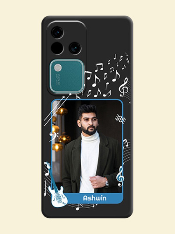 Musical Theme Design with Text - Photo on Space Black Soft Matte Mobile Case - Vivo V30 Pro 5G
