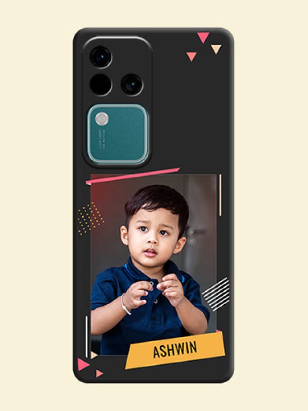 Photo Frame with Triangle Small Dots - Photo on Space Black Soft Matte Back Cover - Vivo V30 Pro 5G