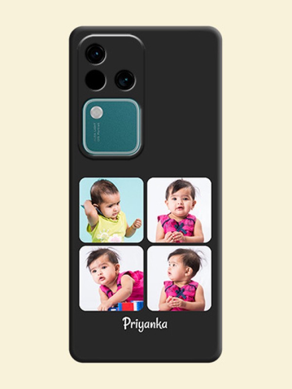 Floral Art with 6 Image Holder - Photo on Space Black Soft Matte Mobile Case - Vivo V30 Pro 5G