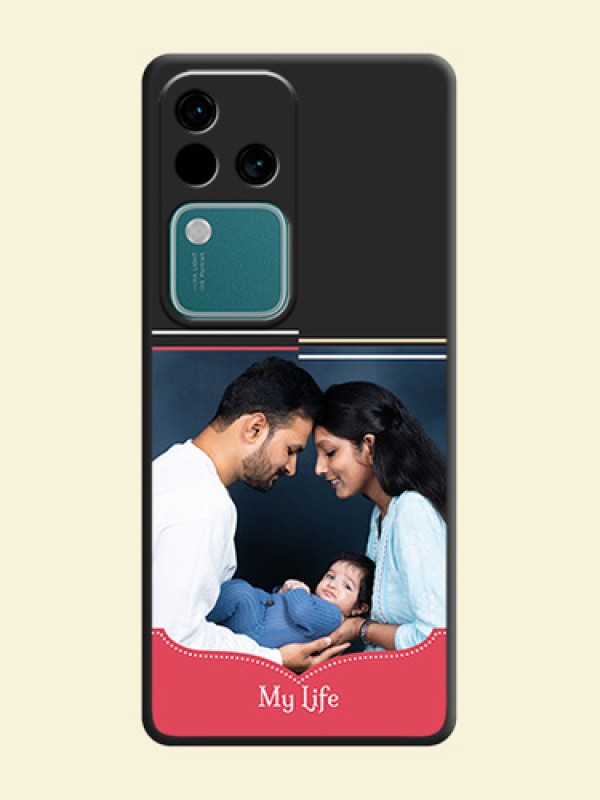 Classic Plain Design with Name - Photo on Space Black Soft Matte Phone Cover - Vivo V30 Pro 5G