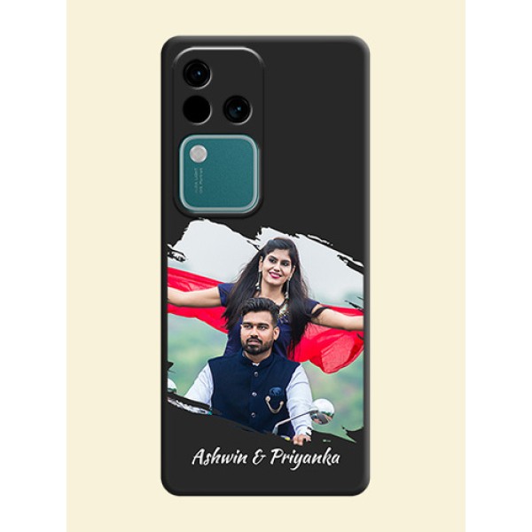 Grunge Brush Strokes - Photo on Space Black Soft Matte Back Cover - Vivo V30 Pro 5G Grunge Brush Strokes - Photo on Space Black Soft Matte Back Cover - Vivo V30 Pro 5G