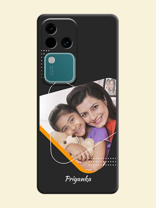 Yellow Triangle - Photo on Space Black Soft Matte Phone Cover - Vivo V30 Pro 5G
