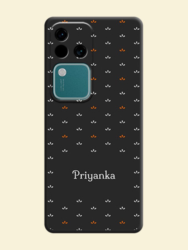 Simple Pattern With Custom Text On Space Black Personalized Soft Matte Phone Covers - Vivo V30 Pro 5G