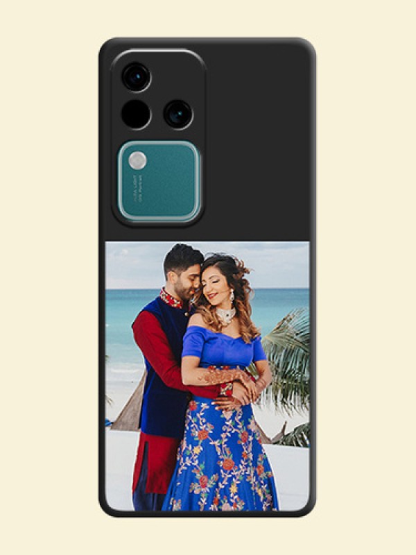 Image Upload With Space Black Color On Custom Soft Matte Mobile Back Cover - Vivo V30 Pro 5G