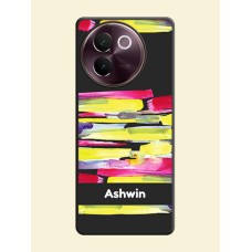 Brush Coloured On Space Black Custom Soft Matte Mobile Back Cover - Vivo V30e 5G