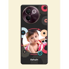 Multicoloured Round Image On Space Black Custom Soft Matte Mobile Back Cover - Vivo V30e 5G