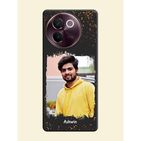 Spray Free Design on Photo On Space Black Custom Soft Matte Mobile Back Cover - Vivo V30e 5G Spray Free Design on Photo On Space Black Custom Soft Matte Mobile Back Cover - Vivo V30e 5G