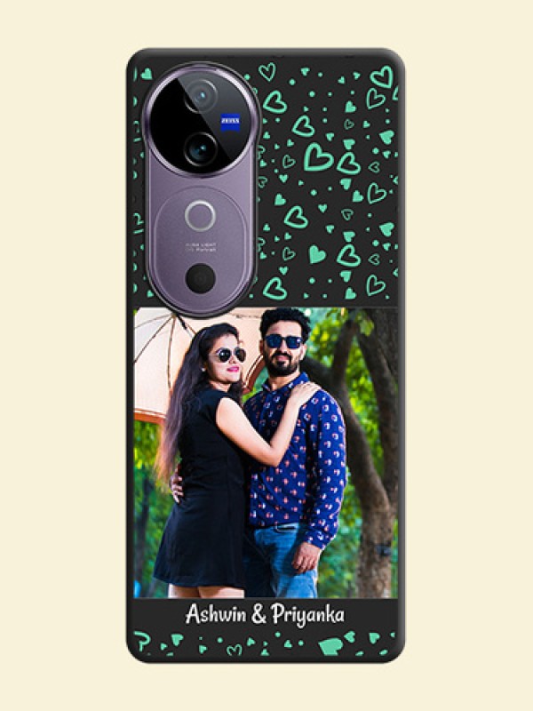 Sea Green Indefinite Love Pattern on Photo On Space Black Custom Soft Matte Mobile Back Cover - Vivo V40 5G