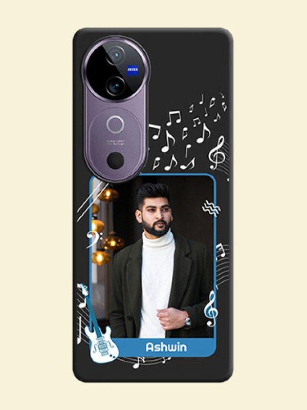 Musical Theme Design with Text on Photo On Space Black Custom Soft Matte Mobile Back Cover - Vivo V40 5G